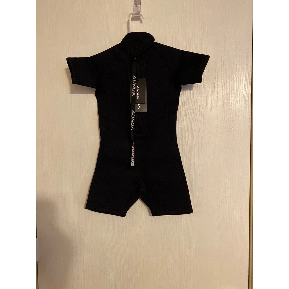 Aunua Kids 3mm Neoprene Shorty Wetsuit Black Youth Size 6 Back Zip Swim Surf